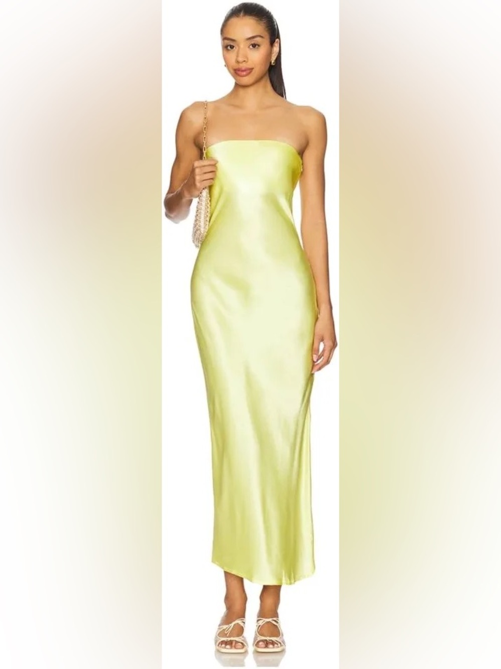 Revolve Dresses Angel yellow Strapless Midi Dress medium